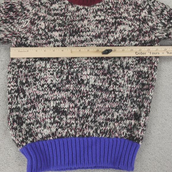 J Crew Sweater Womens Small Marled Knit Black White Color Block Wool Retro 80s - Picture 4 of 16